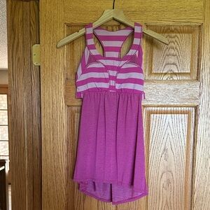Lululemon Athletica Pink Striped Tank Top